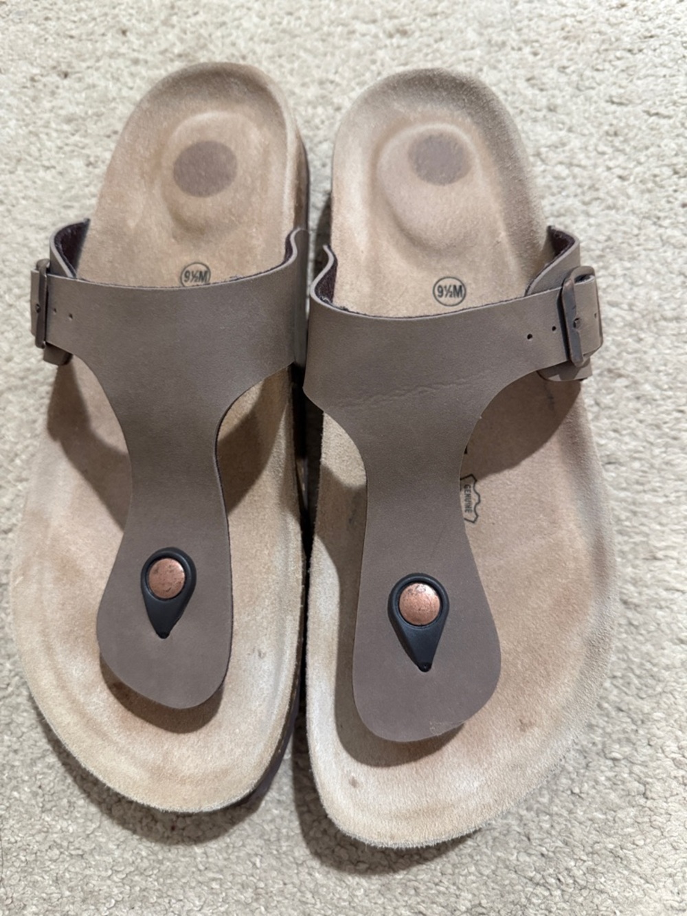 Women’s Taupe T-Strap Comfort Sandals
